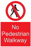 No Pedestrian Walkway Sign